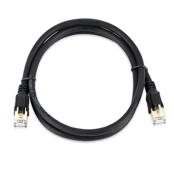 Патчкорд литой Veggieg cca sstp rj45 категория 8 длина 2 метра черный кабель для интернета