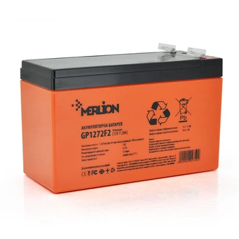 Аккумуляторная батарея MERLION AGM GP1272F2 PREMIUM 12 V 7,2 Ah ( 150 x 65 x 95 (100) ) Orange Q10/420