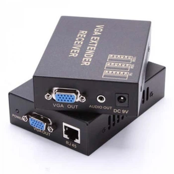 Активный удлинитель VGA 100m по витой паре через RJ-45 Black