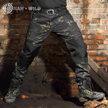 Тактические военные армейские штаны HAN WILD Multicam Black с усиленными коленями 2XL Multicam HWM701894-3