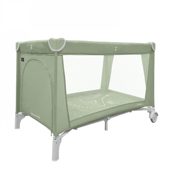 Манеж детский CARRELLO Piccolo CRL-11503/1 Mint Green 2 колеса, окошко на змейке, жесткое дно, сумка-переноска