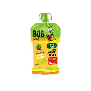 Натуральное фруктовое пюре-смузи Bob Snail "Ананас-груша-яблоко" 120г