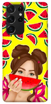 TPU чохол Demsky Watermelon girl для Samsung Galaxy S21 Ultra
