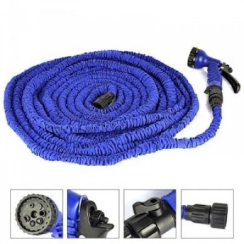 Шланг для полива усиленный X HOSE Magic Hose + насадка распылитель 52,5 м Синий