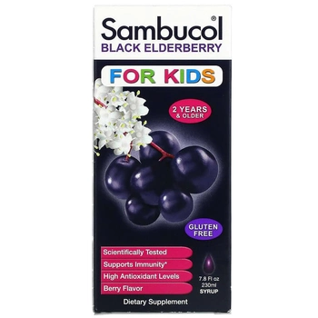 Сироп из черной бузины, Sambucol, для детей, ягодный аромат, 230 мл