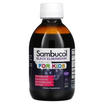 Сироп из черной бузины, Sambucol, для детей, ягодный аромат, 230 мл