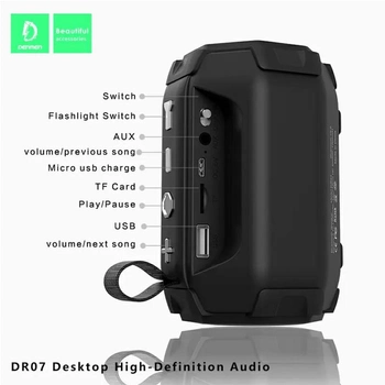 Акустическая система Denmen DR07 Wireless Speaker Battery Black