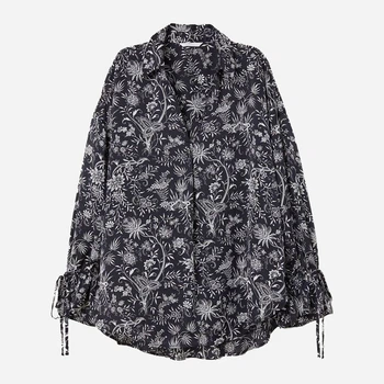 Блузка жіноча H&M 0617878-01 XS Чорна з білим (KAY2000001184868)