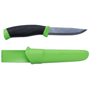 Ніж похідний туристичний MORA Morakniv Companion Green для виживання кемпінгу та будинку нескладний з нержавіючої сталі з піхвами на ремінь