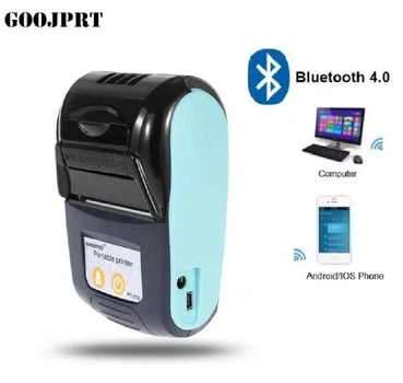 Термопринтер мобильный для чеков Goojprt PT-120, POS, Bluetooth Голубой