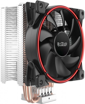 Кулер процесорний PCCOOLER GI-X3R V2 універсальний 124.5 х 84 х 148 мм, TDP: 125 Вт, висота 148мм, червона підсвітка