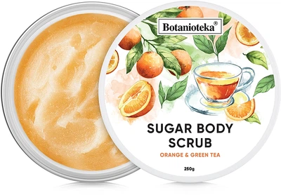 Сахарный скраб для тела "Апельсин и зеленый чай" - Botanioteka Sugar Body Scrub Orange & Green Tea 250g (846086-58863)
