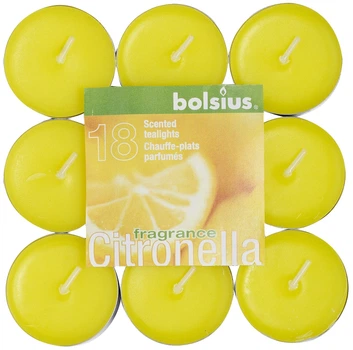 Набор чайных свечей Bolsiusс ароматом Citronella 18шт.желтый (BOL-948332)