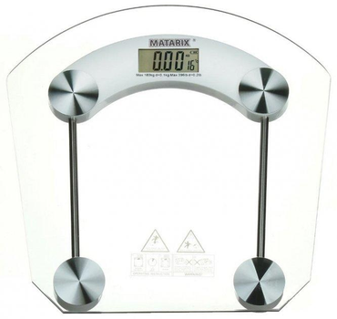 Весы MATARIX MX-451B 180кг Весы прозрачные, с индикатором заряда батареи и встроенным термометром