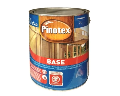 Грунтовка антисептическая PINOTEX BASE для древесины глубокоматовая 3л