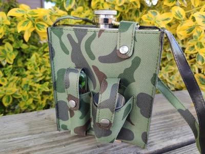 Набор походный Khaki Фляга 530ml / 3 стопки 30ml / перочинный нож в камуфляжном чехле TD18