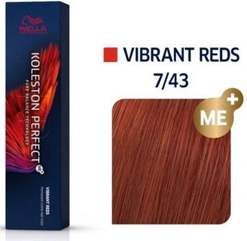 Краска для волос Wella Koleston Vibrant Reds 7/43 Блонд красно-золотистый 60 мл