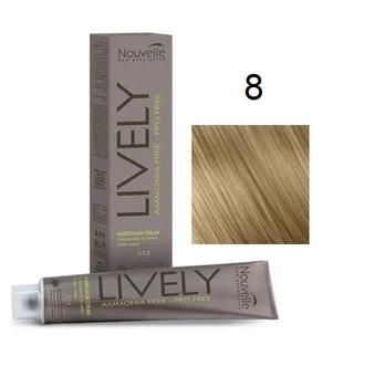 Крем-фарба для волосся безаміачна Nouvelle Lively Hair Color 8 Світлий блонд 100 мл