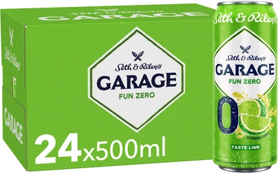 Упаковка безалкогольного пива Garage fun zero №0 taste Lime светлое фильтрованное 0.5% 0.5 л х 24 шт (4820250941900)