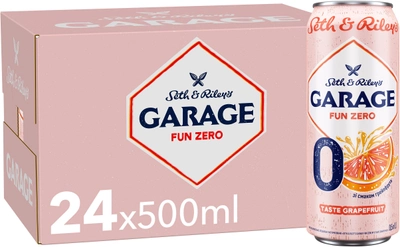 Упаковка безалкогольного пива Garage fun zero №0 taste Grapefruit светлое фильтрованное 0.5% 0.5 л х 24 шт (4820250941931)