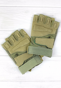 Перчатки армейские Combat Green беспалые военные L