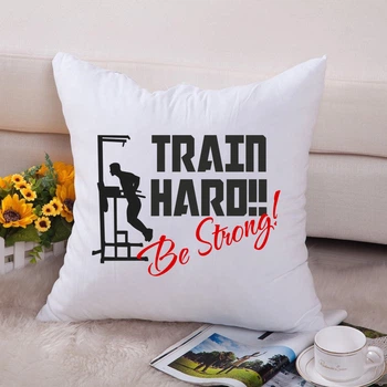 Подушка декоративная с принтом "Train hard. Be strong" Push IT