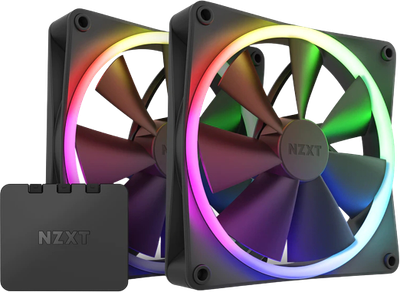 Набор вентиляторов NZXT RGB Fans - Twin F140RGB - 140 мм Black (RF-R14DF-B1)