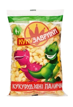 Кукурудзяні палички солодкі неглазуровані ТМ "Кукузаврики", 150 грам