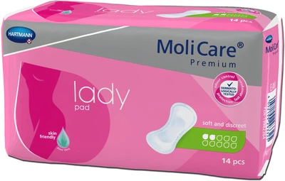 Прокладки урологічні Hartmann MoliCare Premium lady pad при нетриманні сечі 2 краплі 14 шт (4052199293325)