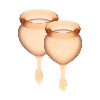 Набор менструальных чаш c мешочком для хранения Satisfyer Feel Good (Orange), 15мл и 20мл