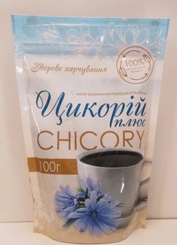 Растворимый напиток без кофеина Верховинка Цикорий плюс, 100г