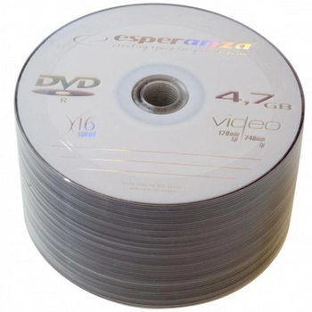 Компакт-диск Esperanza DVD-R 4.7Gb 16x, 50 шт в упаковке (00411)