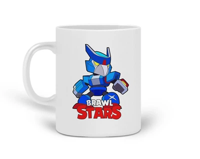 Кружка Бравл Старс Ворон Меха (Brawl Stars Voron Meha) (20259-1008) Керамика Белый