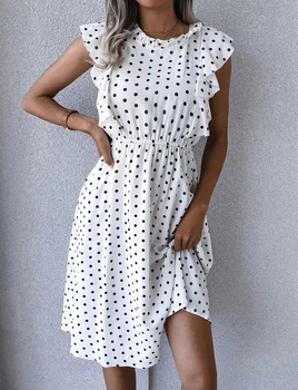 Fashions • Платье миди в горох Эмили Fashions 42-44 белый (9322-фг)