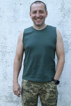 Майка жіноча, футболка чоловіча олива розмір 48 (BEZ-2209)