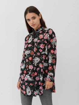 Блуза Monki S черный цветы 5032266