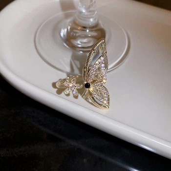 Кольцо бабочка и цветок "Unique Butterfly", золото