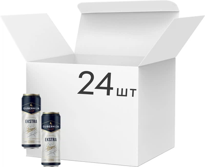Упаковка пива Gubernija Extra Lager світле фільтроване 5.2% 0.568 л x 24 шт (4770395229503)