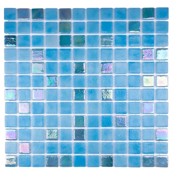 Стеклянная мозаика Glass Mosaic NI1205 Light Blue Pearl 31,7x31,7 за 1 ШТ