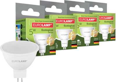 Светодиодная лампа EUROLAMP LED MR16 5 Вт 4000 K GU5.3 4 шт