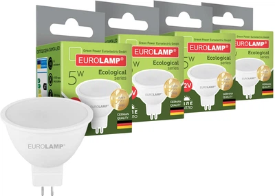 Світлодіодна лампа EUROLAMP LED MR16 5 Вт 4000 K GU5.3 12 В 4 шт.