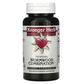 Суміш полину та чорного горіха, The Original Wormwood Combination, Kroeger Herb Co, 100 вегетаріанських капсул