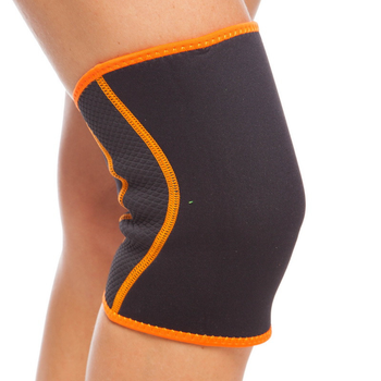 Наколенник эластичный неопреновый бандаж коленного сустава Zelart 1280 размер L-XL Black-Orange