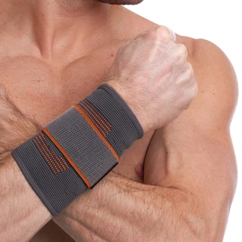 Напульсник эластичный для фиксации запястья Sibote 958 размер L-XL Grey-Orange