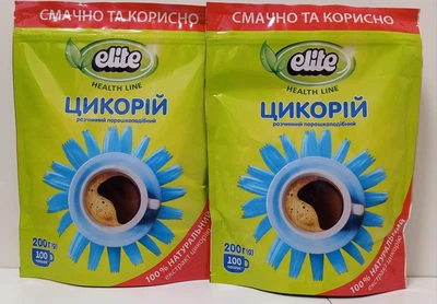 Упаковка растворимого напитка Цикорий классический Elite Health Line 2 шт по 200г