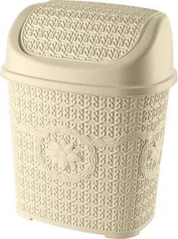 Відро для сміття з кришкою Asude Plastik 5 л Бежеве (ASD038-беж)