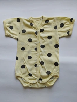 ​Боді з коротким рукавом МАЯК (жовтий/горох). р. 62.