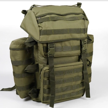 Рюкзак тактичний 80 літрів об'єм для ЗСУ, чоловічий штурмовий військовий рюкзак 80л, водовідштовхувальний оксфорд Хакі