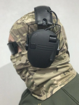 Навушники активні для стрільби тактичні Tactical Force Slim Black
