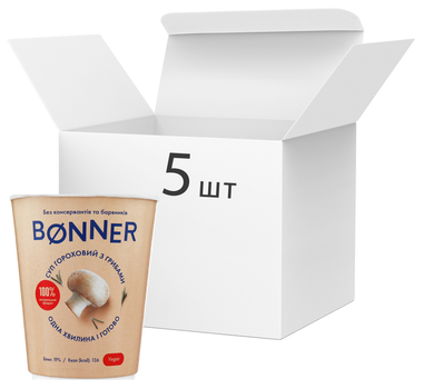 Упаковка крем-супу Bonner гороховий з грибами 50 г х 5 шт. (8000080340050)